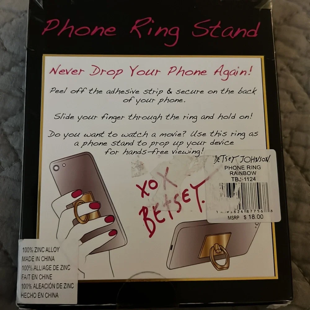 Betsy Johnson Rainbow Phone Ring Stand NEW